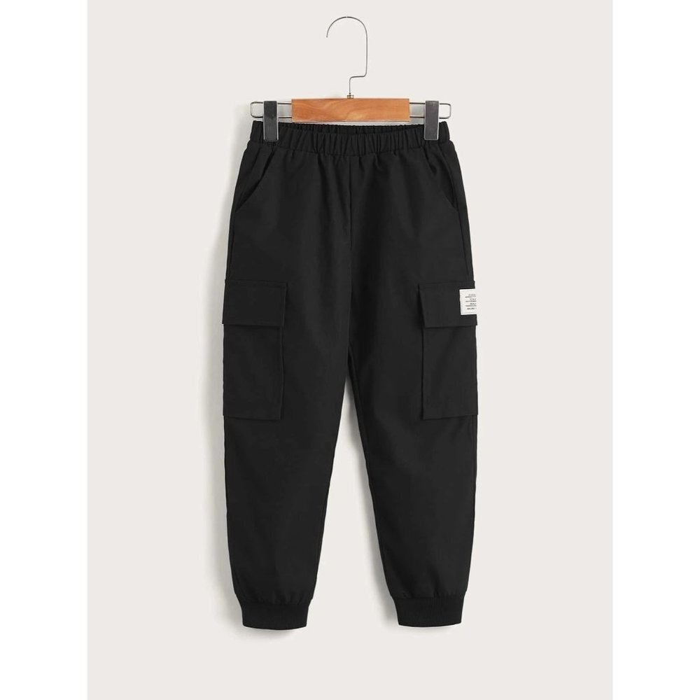 NEW SHEIN Toddler Boys Letter Patched Pocket Side Pants Size 5Y